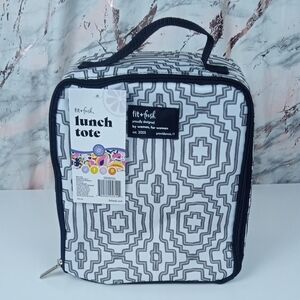 👜 Fit + Fresh Gray Geometric Lunch Tote